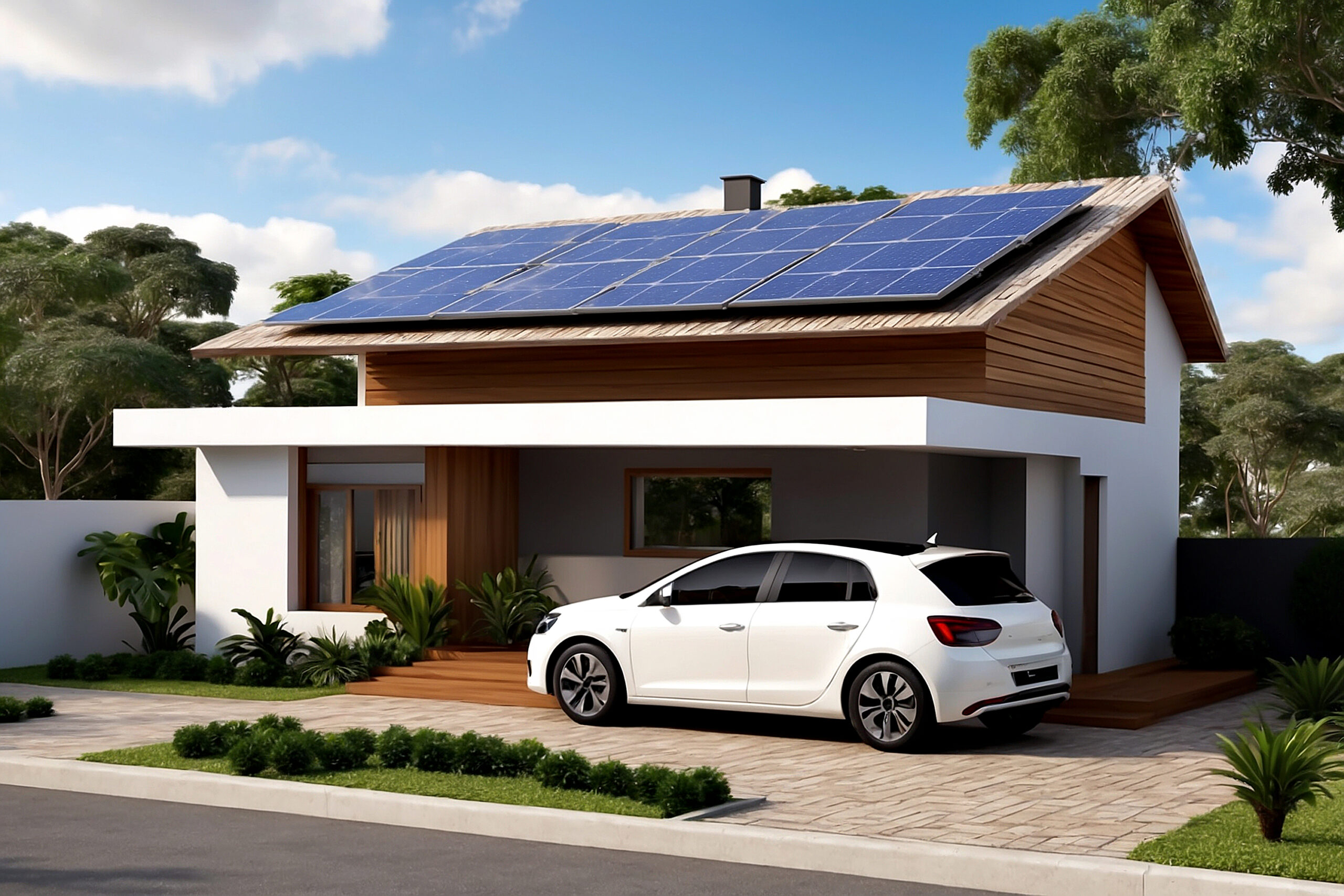 solar energy house factory. space for text